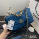 Chane-l small incense 2019 new Model AS1160 2019 fall and winter large diamond lattice tofu bag imported sheepskin single mouth bag Ancient silver white lat gold 3 kinds of metal mixed shoulder straps Coarse chain highli