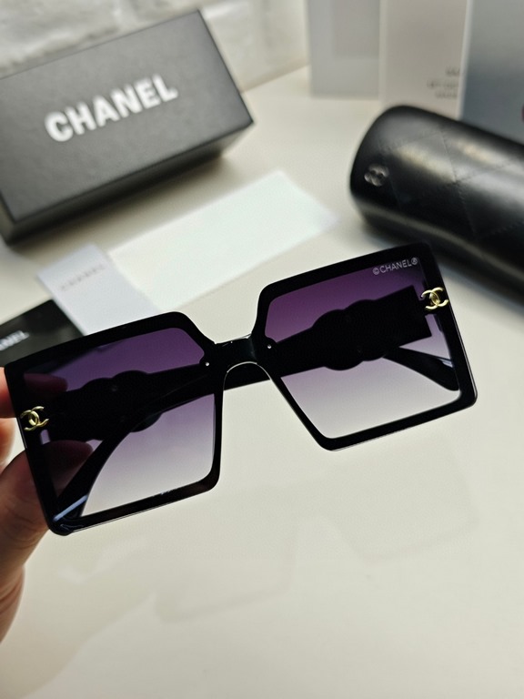 CHANEL Chanel sunglasses female tide new large face thin large frame sunglasses anti-ultraviolet glasses glasses female senior sense ins2024