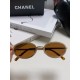 Chanel Chanel 2024 new sunglasses female oval French retro personality round face thin Europe and the United States narrow edge flash frame metal senior small red book Ms. sunglasses