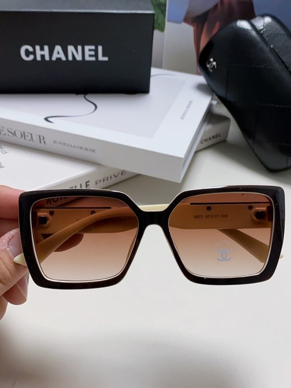 CHANEL Chanel    Fashion Sunglasses Lenses Top Luxury [Strong] High Quality [Victory] [Kiss]    [Delighted] Extraordinary Temperament    Ladies Driving Sunglasses [ Love] 8 Colors