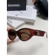 Chanel Chanel 2024 new small perfume wind retro senior sense oval frame sunglasses female ins net red street shooting personalized Europe and the United States cat eye sunglasses Ms. sunglasses