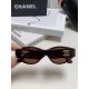 Chanel Chanel 2024 new small perfume wind retro senior sense oval frame sunglasses female ins net red street shooting personalized Europe and the United States cat eye sunglasses Ms. sunglasses