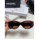 Chanel Chanel 2024 new small perfume wind retro senior sense oval frame sunglasses female ins net red street shooting personalized Europe and the United States cat eye sunglasses Ms. sunglasses