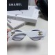 Chanel Chanel 2024 new small perfume wind retro senior sense oval frame sunglasses female ins net red street shooting personalized Europe and the United States cat eye sunglasses Ms. sunglasses