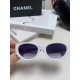 Chanel Chanel 2024 new small perfume wind retro senior sense oval frame sunglasses female ins net red street shooting personalized Europe and the United States cat eye sunglasses Ms. sunglasses