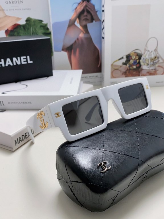 Chanel Chanel 2024 new sunglasses sunglasses female male summer sunscreen tide anti-ultraviolet glasses glasses net red driving large face square frame glasses