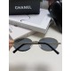 Chanel Chanel 2024 new sunglasses female oval French retro personality round face thin Europe and the United States narrow edge flash frame metal senior small red book Ms. sunglasses