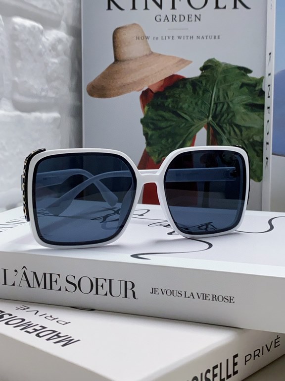 Chanel Chanel 2024 new fashion sunglasses female anti-ultraviolet Korean version of the tide of large face thin box sunglasses summer sunscreen Ms. sunglasses