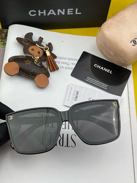 CHANEL 2024 official early spring new models, many stars with the same [color] Chanel    new large frame polarized sunglasses ,   Polaroid Ultra Clear Polarized Sunglasses    Model CH2086