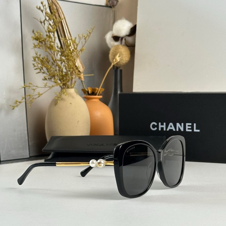 Qi color arrival CHANEL Naza super beautiful models Chanel ch5339 size 57 17-143  double pearl models sunglasses women's atmosphere versatile sunglasses