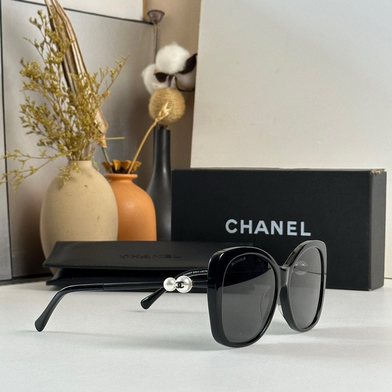 Qi color arrival CHANEL Naza super beautiful models Chanel ch5339 size 57 17-143  double pearl models sunglasses women's atmosphere versatile sunglasses