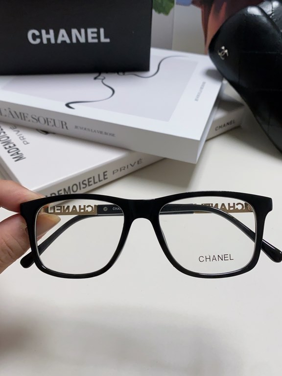 Chanel Chanel 2024 square frame women thick frame tide can be fitted with myopia eye frame plate eyeglasses frame men's flat glasses transparent net red