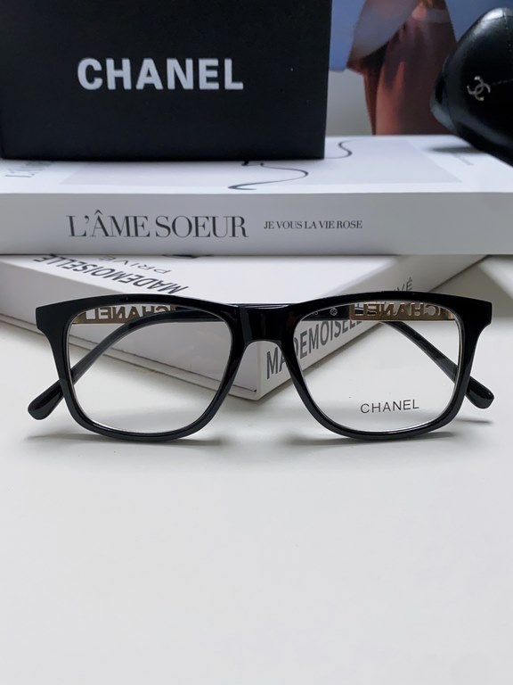 Chanel Chanel 2024 square frame women thick frame tide can be fitted with myopia eye frame plate eyeglasses frame men's flat glasses transparent net red