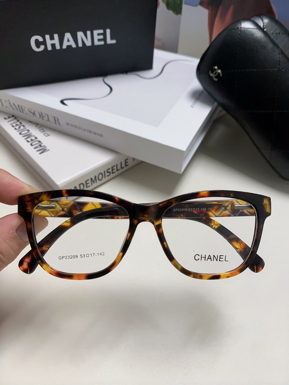 Chanel chanel diamond pattern double C logo women's flat glasses 3442 spectacle frame fashion female models