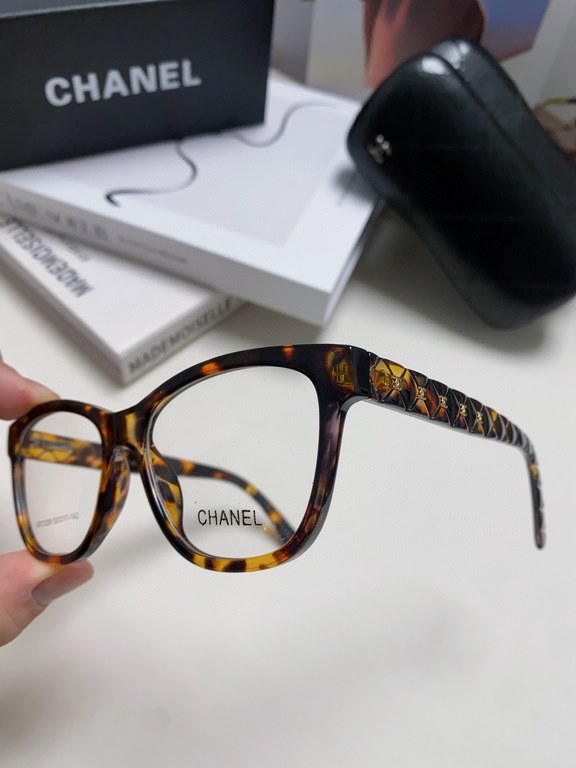 Chanel chanel diamond pattern double C logo women's flat glasses 3442 spectacle frame fashion female models