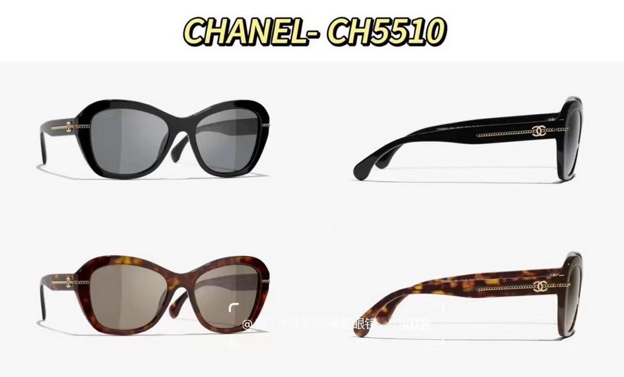 Chanel Chanel 2024 Xiao Xiang sunglasses chain legs butterfly large face thin simple personality sunglasses square small red book premium