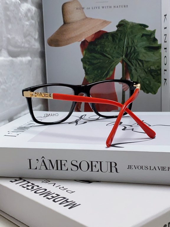 Chanel Chanel 2024 square frame women thick frame tide can be fitted with myopia eye frame plate eyeglasses frame men's flat glasses transparent net red