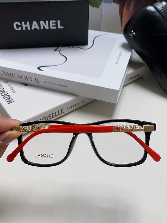 Chanel Chanel 2024 square frame women thick frame tide can be fitted with myopia eye frame plate eyeglasses frame men's flat glasses transparent net red