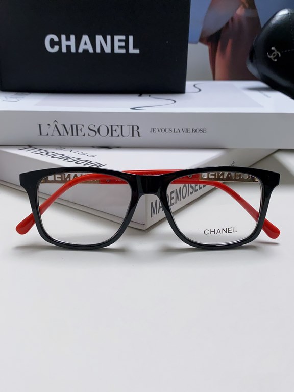 Chanel Chanel 2024 square frame women thick frame tide can be fitted with myopia eye frame plate eyeglasses frame men's flat glasses transparent net red