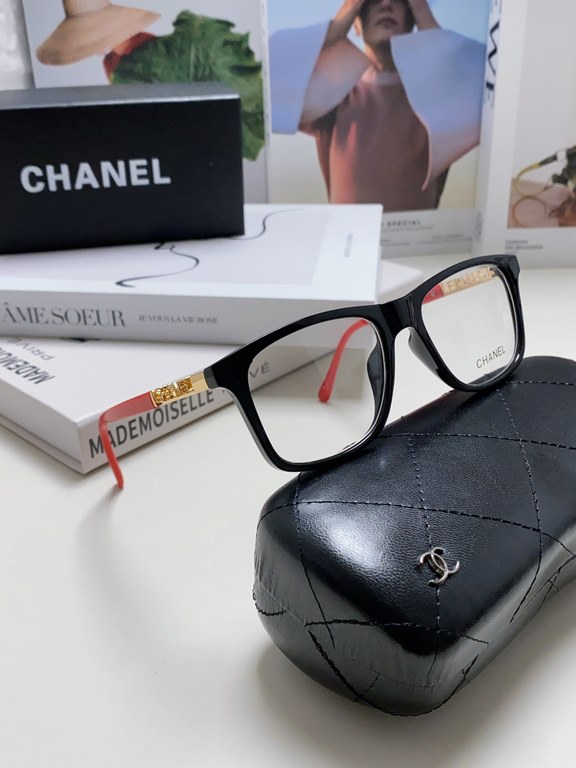 Chanel Chanel 2024 square frame women thick frame tide can be fitted with myopia eye frame plate eyeglasses frame men's flat glasses transparent net red