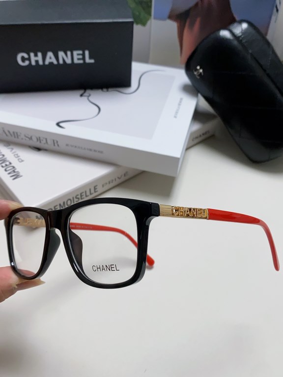 Chanel Chanel 2024 square frame women thick frame tide can be fitted with myopia eye frame plate eyeglasses frame men's flat glasses transparent net red