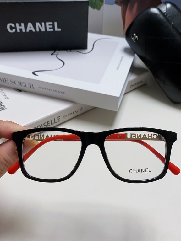 Chanel Chanel 2024 square frame women thick frame tide can be fitted with myopia eye frame plate eyeglasses frame men's flat glasses transparent net red