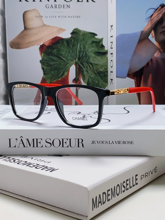 Chanel Chanel 2024 square frame women thick frame tide can be fitted with myopia eye frame plate eyeglasses frame men's flat glasses transparent net red