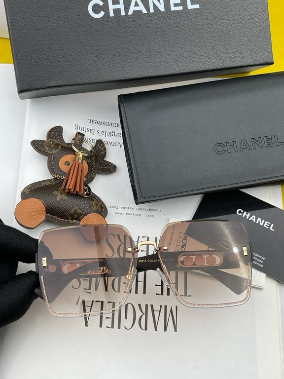 [Chanel] 2024 open spring new Trendy explosive models fashion box sunglasses high quality wear comfortable Net red tide models sunglasses Ms. high-definition thickened sunglasses     High-quality TR frame Model CH1291