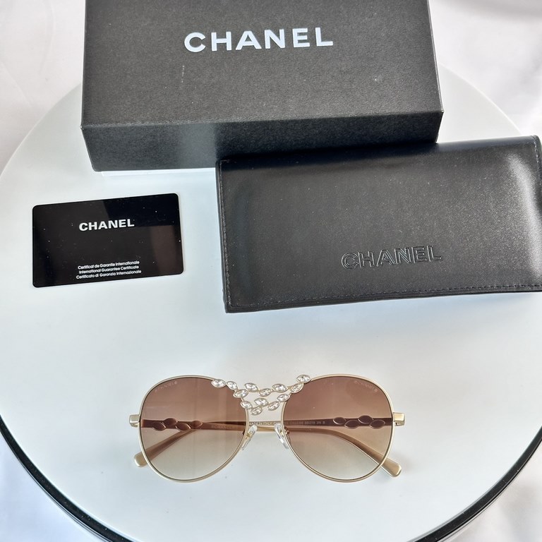 Original single Chanel Chanel 24 wheat metal flight sunglasses CH9566 official synchronization arrival