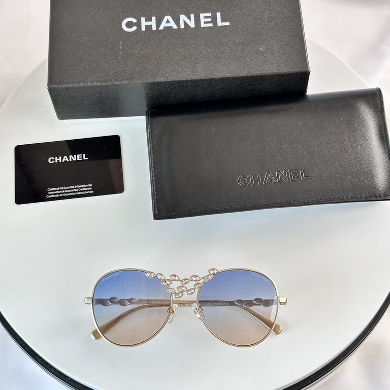 Original single Chanel Chanel 24 wheat metal flight sunglasses CH9566 official synchronization arrival