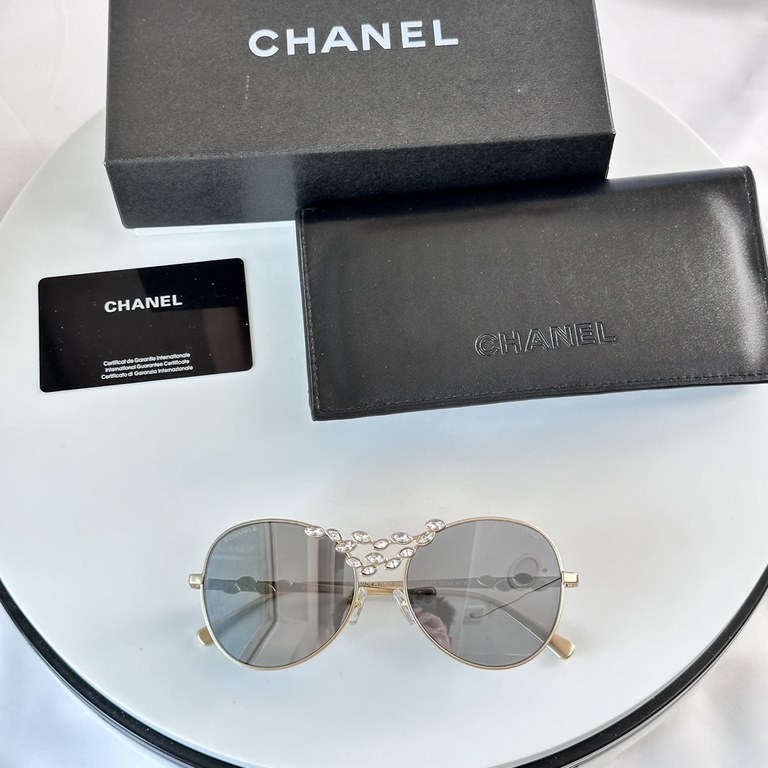 Original single Chanel Chanel 24 wheat metal flight sunglasses CH9566 official synchronization arrival