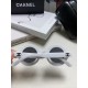 Chanel Chanel English letters sunglasses female tide European and American fashion street shoot black and white striped round frame sunglasses glasses