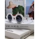 Chanel Chanel English letters sunglasses female tide European and American fashion street shoot black and white striped round frame sunglasses glasses