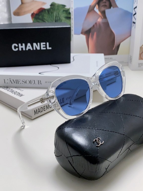 Chanel Chanel 2024 Xiao Xiang sunglasses chain legs butterfly large face thin simple personality sunglasses square small red book premium