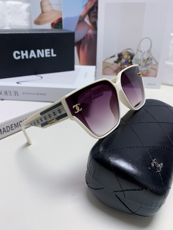 CHANEL Chanel 2024 Xiao Xiang models high-definition anti-ultraviolet sunglasses women's fashion sunglasses star the same Korean version of the large frame glasses