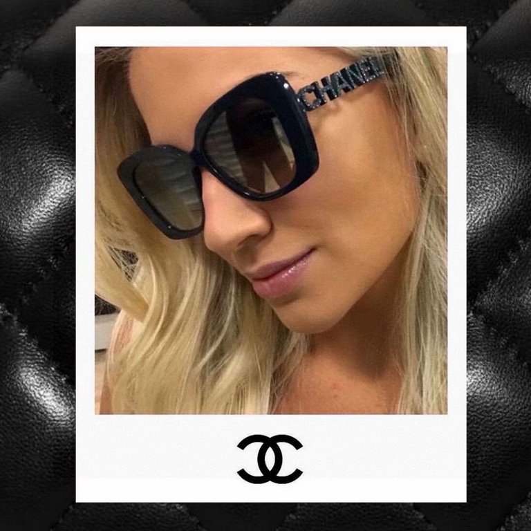 The original single authentic with diamonds. Goods high quality Barcode two-dimensional bag packaging This year's hot models [CHANEL] CHANEL CH5422B fashion sunglasses   CHANEL rectangular sunglasses letters mirror leg l