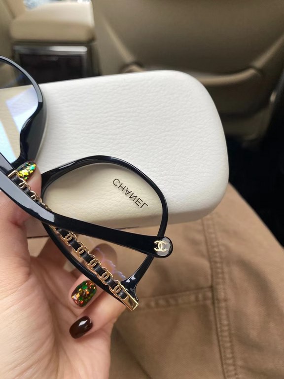 Chanel CH3408Q iconic logo sheepskin weave legs fine frame plano myopia glasses frame noble with light preferred Oh, the height of the number of fairies with it    proper, do not make up to wear it is also beautiful da !