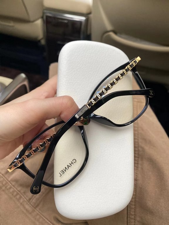 Chanel CH3408Q iconic logo sheepskin weave legs fine frame plano myopia glasses frame noble with light preferred Oh, the height of the number of fairies with it    proper, do not make up to wear it is also beautiful da !