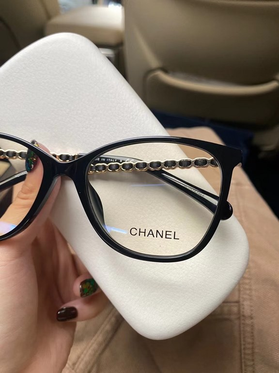 Chanel CH3408Q iconic logo sheepskin weave legs fine frame plano myopia glasses frame noble with light preferred Oh, the height of the number of fairies with it    proper, do not make up to wear it is also beautiful da !