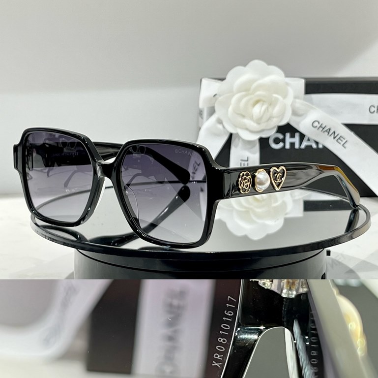 High version of CHANEL Chanel spring and summer new black square frame love double C letters logo glasses CH3438Size56-17-145