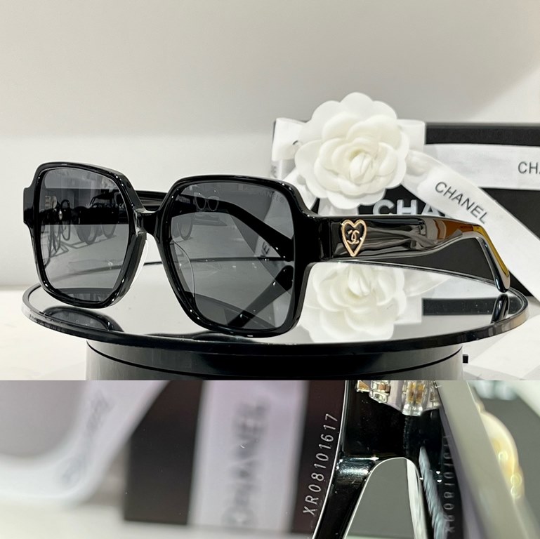 High version of CHANEL Chanel spring and summer new black square frame love double C letters logo glasses CH3438Size56-17-145