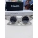 Chanel Chanel English letters sunglasses female tide European and American fashion street shoot black and white striped round frame sunglasses glasses