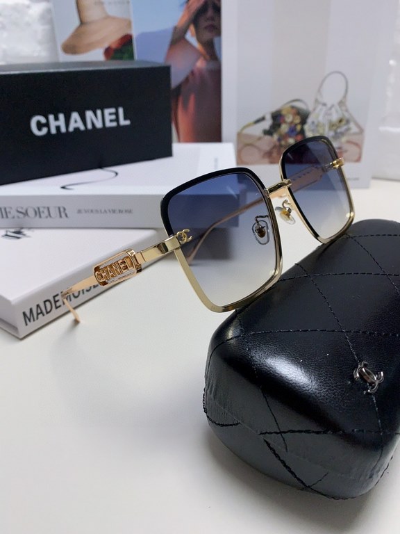 Chanel Chanel 2024 new sunglasses, men's and women's sun shades, metal temples, a must for driving trips!