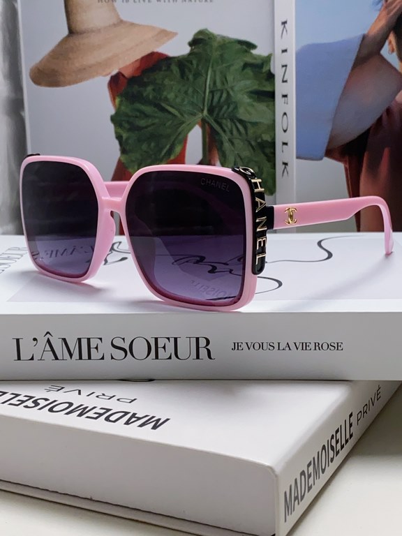 Chanel Chanel 2024 new fashion sunglasses female anti-ultraviolet Korean version of the tide of large face thin box sunglasses summer sunscreen Ms. sunglasses