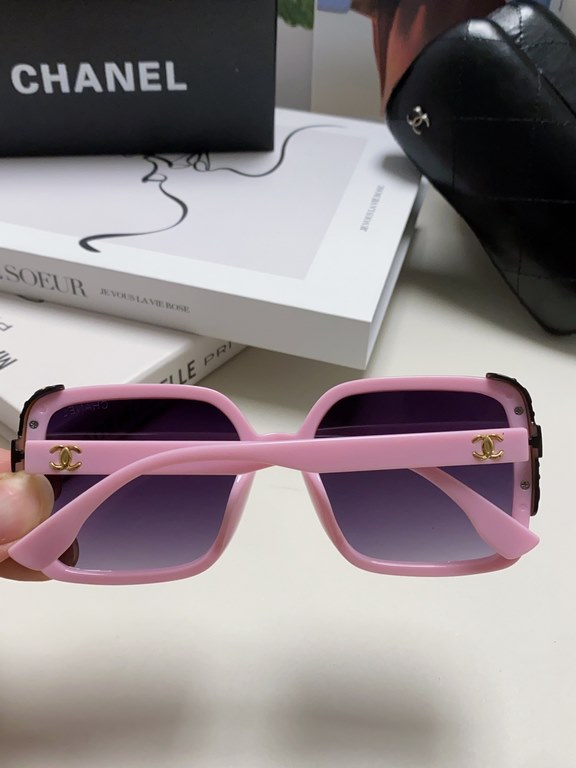 Chanel Chanel 2024 new fashion sunglasses female anti-ultraviolet Korean version of the tide of large face thin box sunglasses summer sunscreen Ms. sunglasses