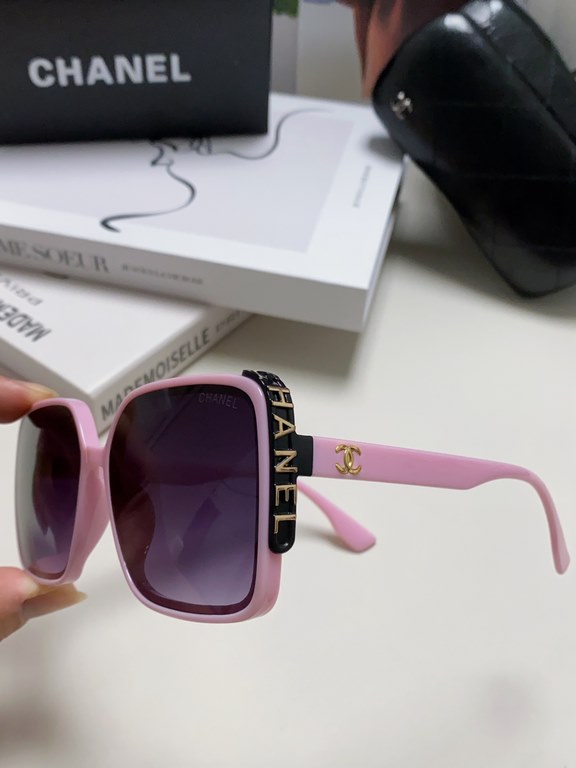 Chanel Chanel 2024 new fashion sunglasses female anti-ultraviolet Korean version of the tide of large face thin box sunglasses summer sunscreen Ms. sunglasses