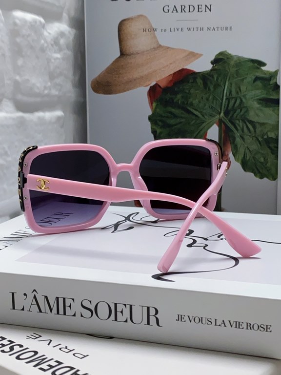 Chanel Chanel 2024 new fashion sunglasses female anti-ultraviolet Korean version of the tide of large face thin box sunglasses summer sunscreen Ms. sunglasses