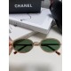 Chanel Chanel 2024 new sunglasses female oval French retro personality round face thin Europe and the United States narrow edge flash frame metal senior small red book Ms. sunglasses