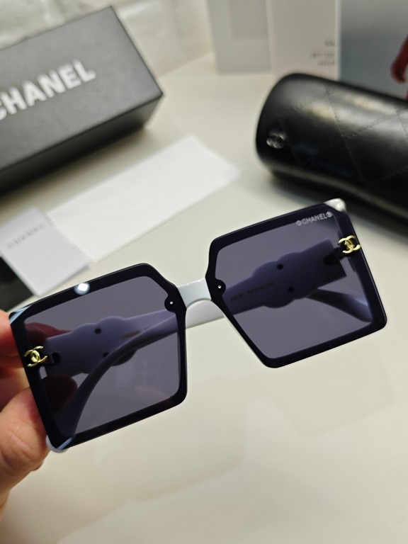 CHANEL Chanel sunglasses female tide new large face thin large frame sunglasses anti-ultraviolet glasses glasses female senior sense ins2024