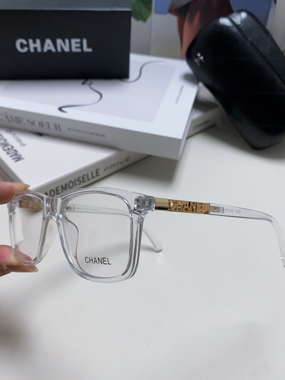 Chanel Chanel 2024 square frame women thick frame tide can be fitted with myopia eye frame plate eyeglasses frame men's flat glasses transparent net red